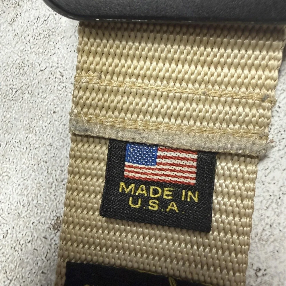 Spec-Ops Brand Adjustable Tactical Waist Strap Belt Tan Nylon Made In USA Hook